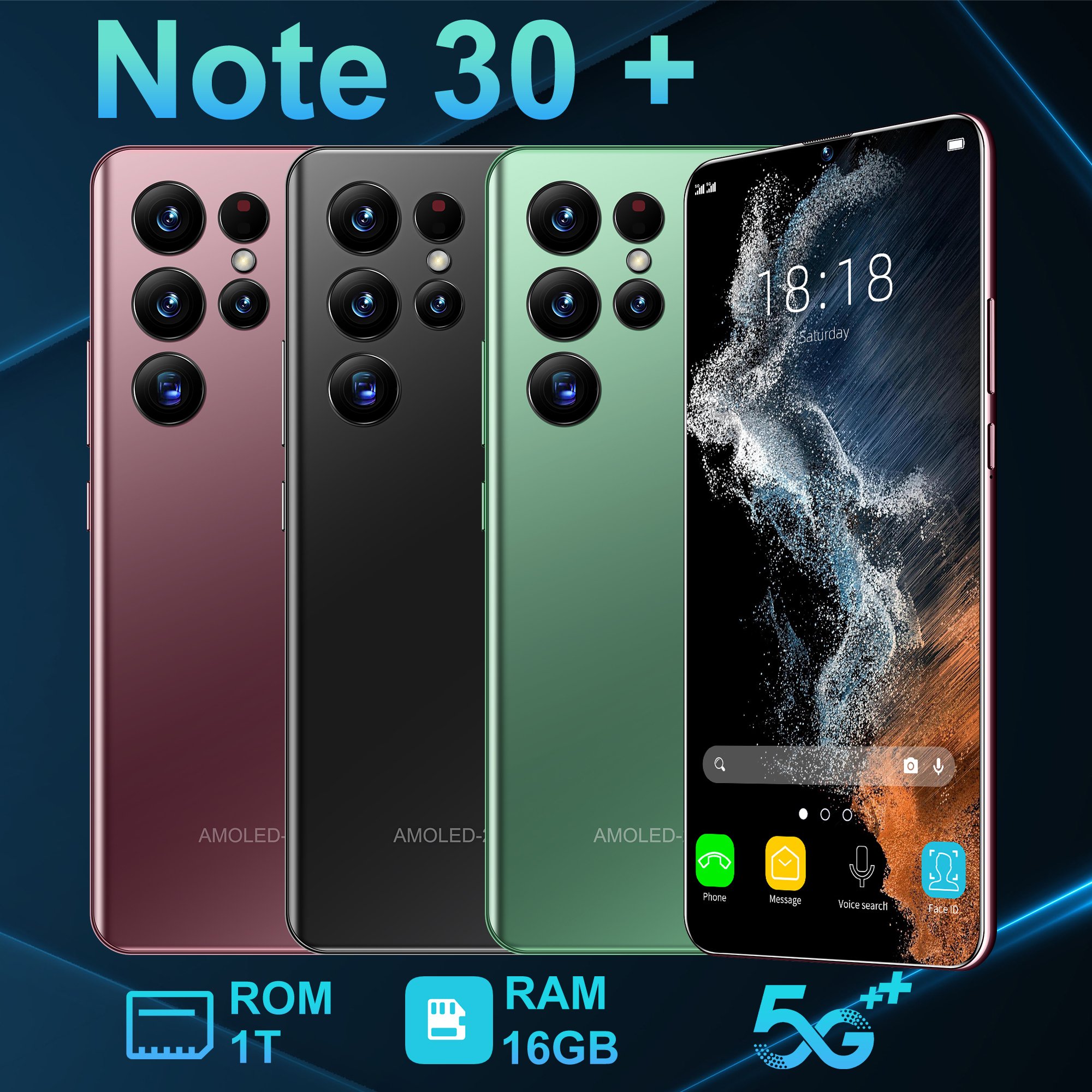 S22Ultra 16GB+1TB smart phone MTK6889 (10 cores) Android 12.0 Pixel 16 million+32 million battery 6800Mah 7.2 inch